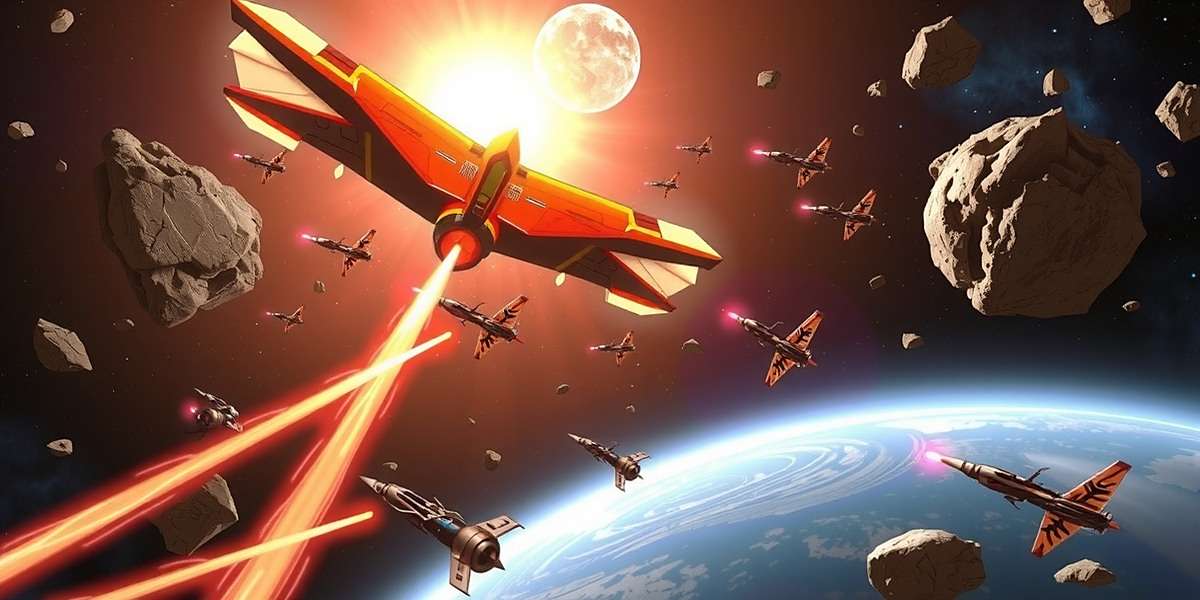Spectacle Star Master Space Combat Spectacle Star Master space combat showing a player's vimana fighting against comet raiders near an asteroid field